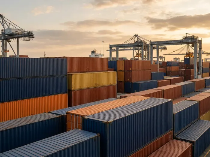 Conteneurs maritimes au port