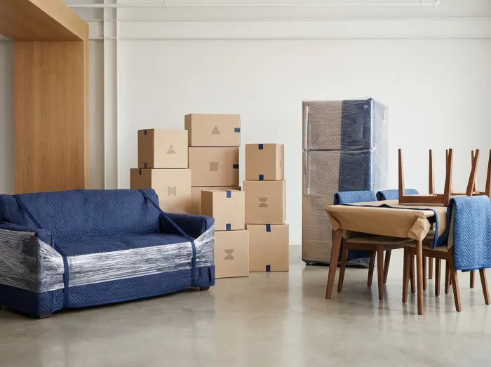 Mobilier emballé pour déménagement